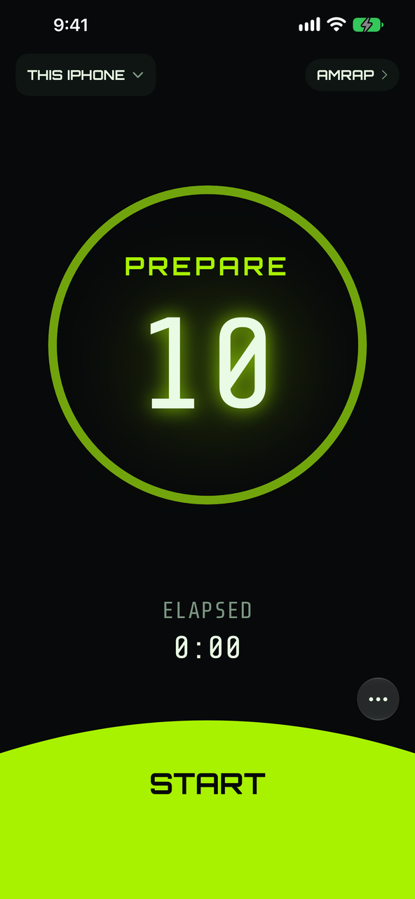 Headwall running its own timer on an iPhone, with no box or TV involved